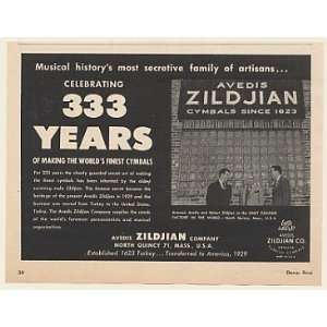  1956 Avedis Zildjian Cymbals Celebrating 333 Years Print 