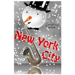  Greetings from New York City, Snowman Poster