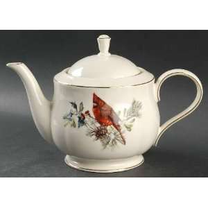 Lenox China Winter Greetings Tea Pot & Lid, Fine China 