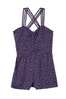 Teens Heart Patterned Criss Cross Playsuit