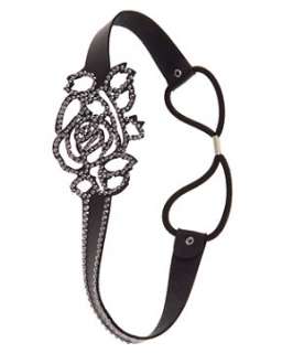 Black (Black) Studded Cut Out Flower Head Band  247216801  New Look
