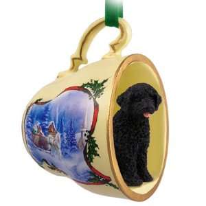   Water Dog Christmas Ornament Sleigh Ride Tea Cup: Pet Supplies