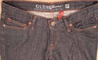 Nearly new pair of pre owned Guess dark denim Foxy Flare jeans with 