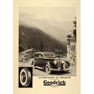  1934 French Ad Goodrich Tires Pneu Automobile Mountains 