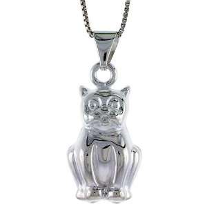   Large Cat Pendant (NO Chain Included), Made in Italy. 1 in. (25mm