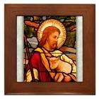 Artsmith Inc Framed Tile Jesus Christ with Lamb
