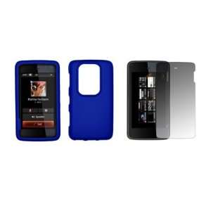  Nokia N900   Premium Blue Rubberized Snap On Cover Hard 