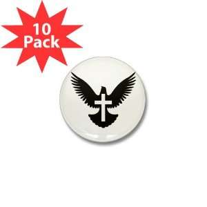  Mini Button (10 Pack) Dove with Cross for Peace 
