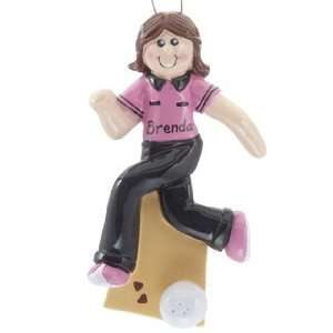  Personalized Bowler Female Christmas Ornament: Home 
