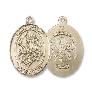   Gold St. George Medal Armed Forces Military US National Guard Jewelry