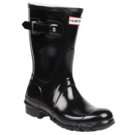 Womens Hunter Boot Original Short Gloss Black Shoes 