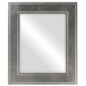 Montreal Rectangle in Silver Leaf with Brown Antique Mirror and Frame 