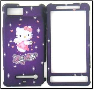 MOTOROLA DROID X MB810 HELLO KITTY PURPLE CELL PHONE COVER CASE  