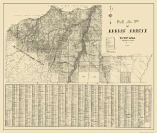 CARBON COUNTY MONTANA (MT) LANDOWNER MAP 1912 MOTP  