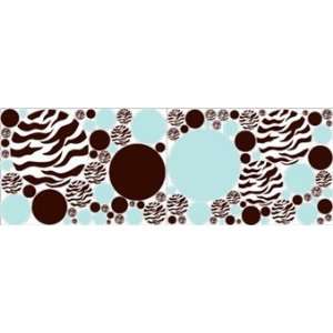 Zebra Print, Aqua, and Expresso Brown Dot Wall Stickers