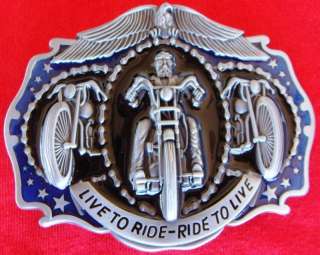 LIVE TO RIDE RIDE TO LIVE BELT BUCKLE   New  