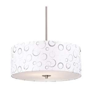 Modern Three Light Drum Pendant with Os Linen Shade from Destination 