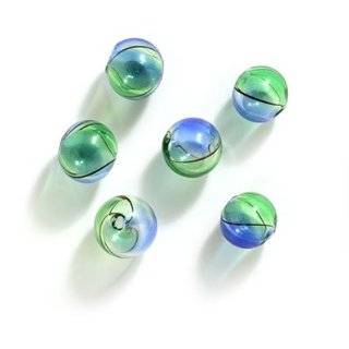  Hand Blown Glass Lampwork Round Beads 20mm Blue Green 