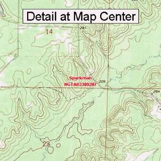 USGS Topographic Quadrangle Map   Sparkman, Arkansas (Folded 