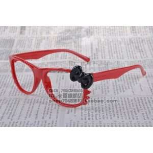  Hello Kitty Glasses with Clear Lenses Red Frames Black Bow 