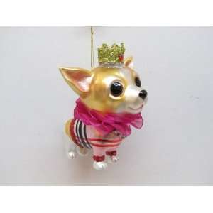 December Diamonds Chihuahua dog glass Christmas ornament  