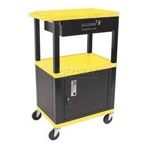  Yellow Tuffy Garage & Shop Utility Cart With Cabinet 