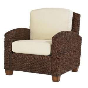  Woven Sofa Chair with Ecru Cushion Seat in Cocoa Finish 