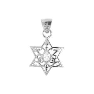   Silver 925 Clear CZ David Star Pendant Necklace with chain Jewelry