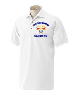 PRINTED WHITE ONLY KNIGHTS OF COLUMBUS 4TH DEGREE POLO SHIRT  