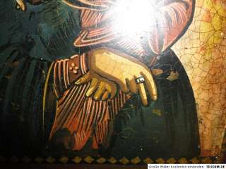 Alte handgemalte Ikone icon Ikona auf Holz Maria die Himmelskönigin 