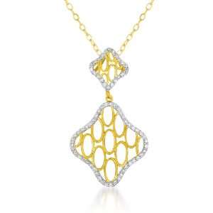 Delicate, dainty and vintage inspired Double Diamond Shaped Pendent 