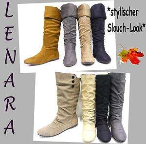 NEU ★ Flache Stiefel Slouch Boots Stiefeletten Damen Schuhe WoW 