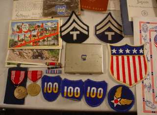 HUGE LOT VINTAGE WW2 US ARMY 100TH DIVISION GROUPING MUST SEE  