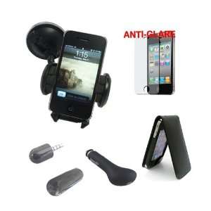   Screen Protector + Black Car Charger For Apple Iphone 4G 4S 8G 16G 32G