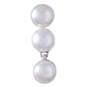   mm Triple Round White Pearl Pendant, Sterling Silver Jewelry