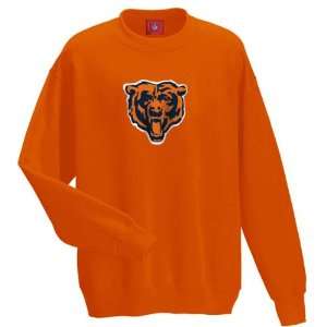  Chicago Bears Orange (Bear Head Logo) Tek Patch Crewneck 