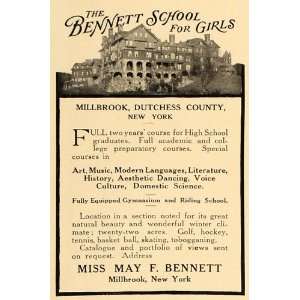  1909 Ad May F Bennett Girls School Millbrook New York 