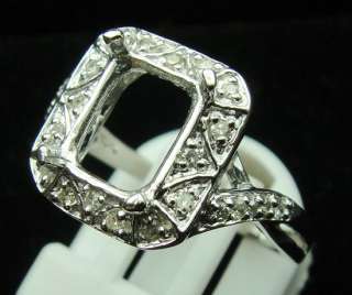 14K W/GOLD 6X7.8mm Emeral Cut Semi Mount Diamond Ring  