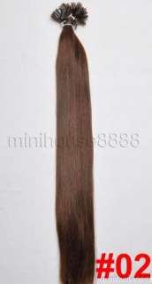   One Length Remy Human Hair Extensions 100s 20 Nail Tip #02, 1g/strand