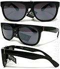 Flat Top Retro Sunglasses Smoke Lens KISS Black K279
