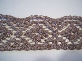 ONE YARD LACE TRIM FABRIC TAUPE DRESS CLOTHES TAN  