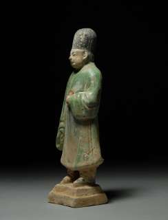 Chinese Ming Dynasty Pottery Statue Court Attendant Figure  