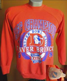 Vtg 1989 Denver Broncos SUPER BOWL CHAMPS Mens Sweat Shirt Medium M 