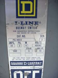 Square D 30 Amp I Line Busway Switch PQ 4603  