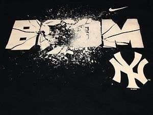 New York Yankees NY BOOM Logo T Shirt Jersey Nike Authentic NEW NWT 