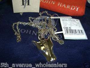 JOHN HARDY MENS SILVER HORSE HEAD PENDENT ON CHAIN NECKLACE 20 22 $ 