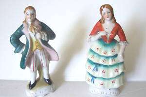 Victorian Man & Woman Figurines Couple Ceramic  Japan  