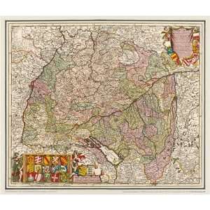 Historische Karte Baden Württemberg 1689  Frederick de 