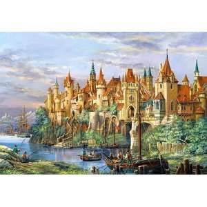 PUZZLE 3000 TEILE Stadt City of Rothenburg Gemälde Bild Zeichnung 