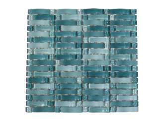 Aqua Curved Mosaic Glass Tile Sample / Kitchen Backsplash Bathroom 